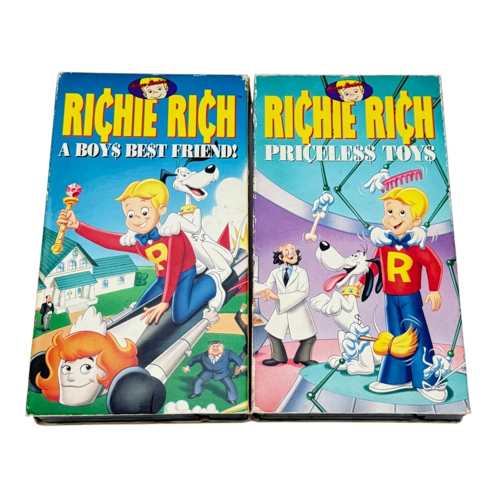 Richie Rich Lot 2 VHS A Boys Best Friend & Priceless Toys 1995 Hanna-Barbera
